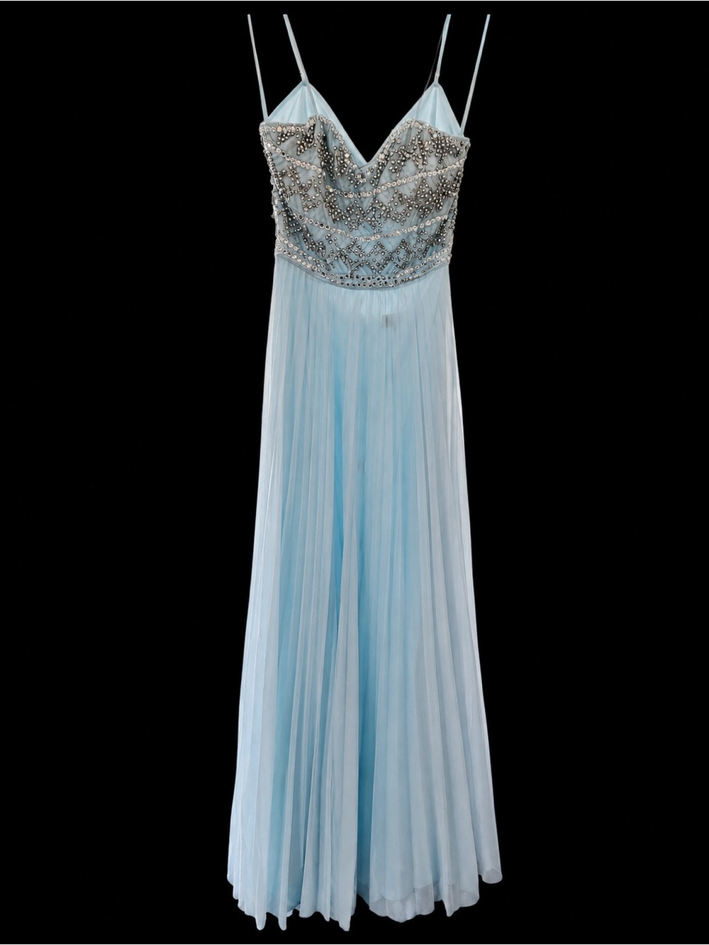 Love Reign Light Blue Beaded Formal Gown | Size 5 | Rhinestone Maxi Dress